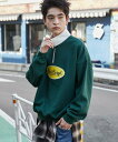 【SALE/50%OFF】WEGO MEN'S サークルロゴハーフジッププルオーバー ウィゴー トップス パーカー・フーディー グリーン ホワイト ブラック