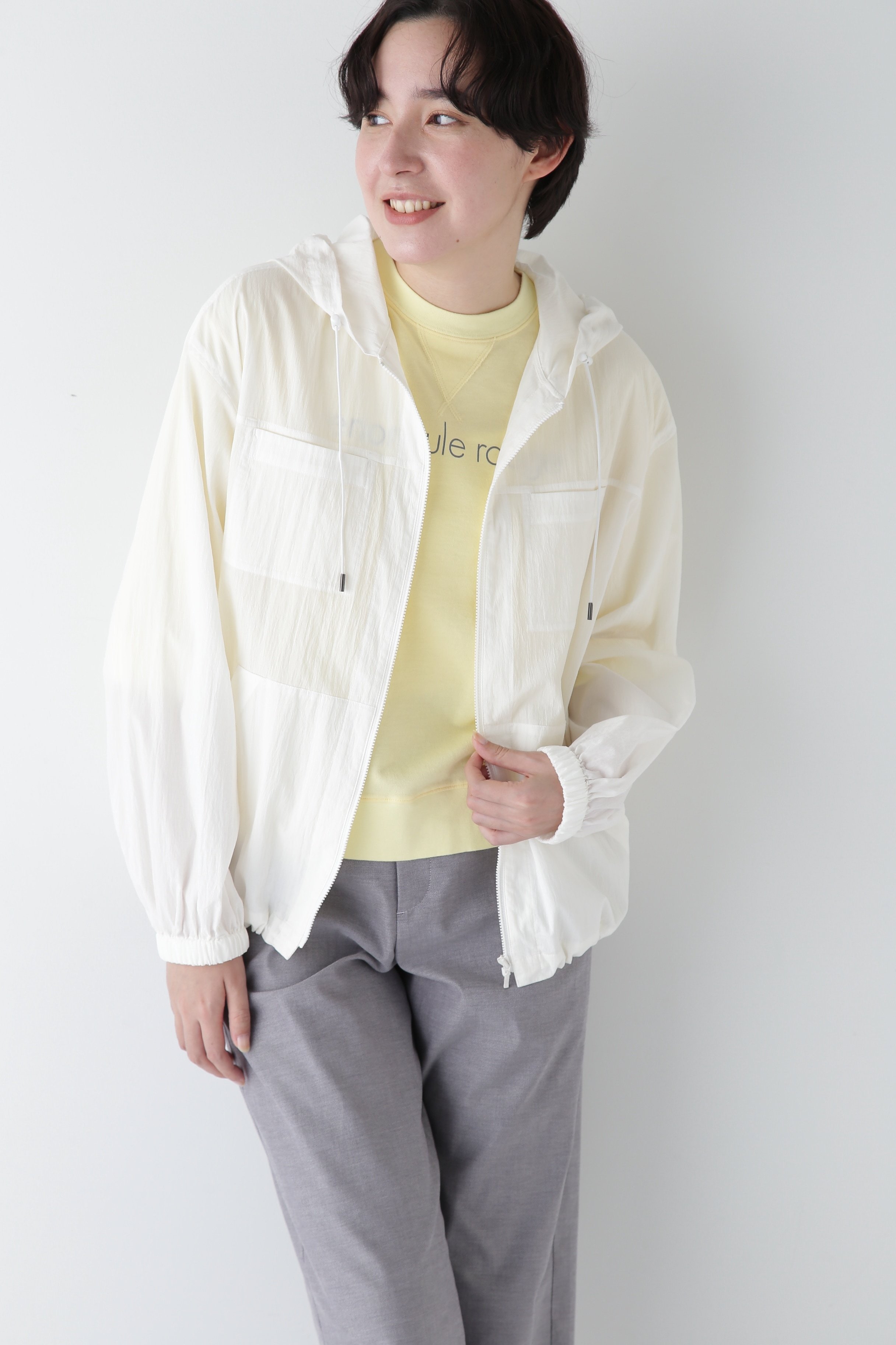 【SALE／55%OFF】human woman ◆コットンナイロンタイプライターシアーフーディーブルゾン ヒューマン ..