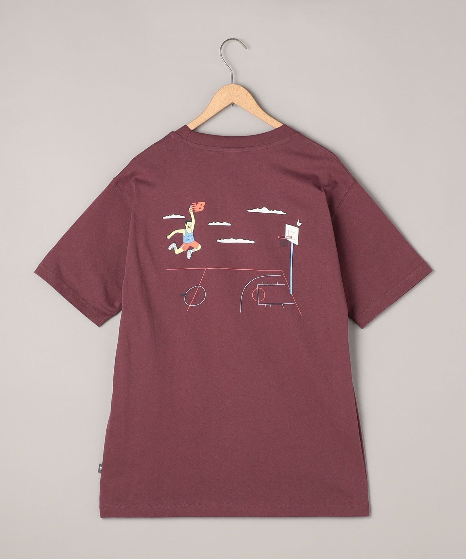 【SALE／16%OFF】coen New Balance(ニューバランス)バスケグラフィックTシャツ コーエン トップス カットソー・Tシャツ ワインレッド【送料無料】