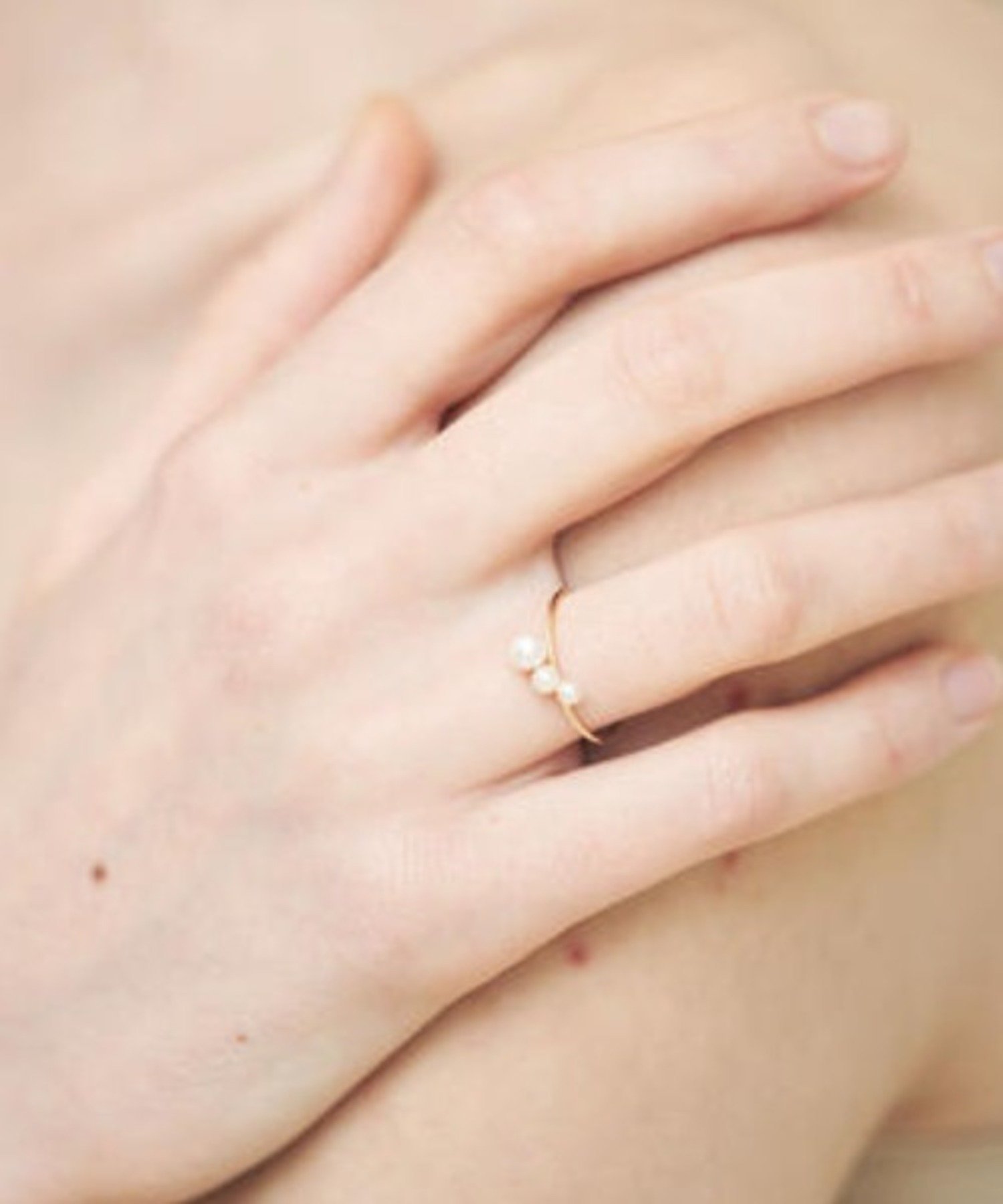 les bon bon les bonbon/dew drop ring デュオドロップリング 10金 淡水パール フォブ アクセサリー・腕時計 リング・指輪 ゴールド
