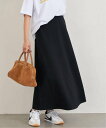 U by SPICK&SPAN 《WEB限定/予約》カットフレアスカート ユーバイスピックアンドスパン スカート ロング・マキシスカート ブラック【送料無料】