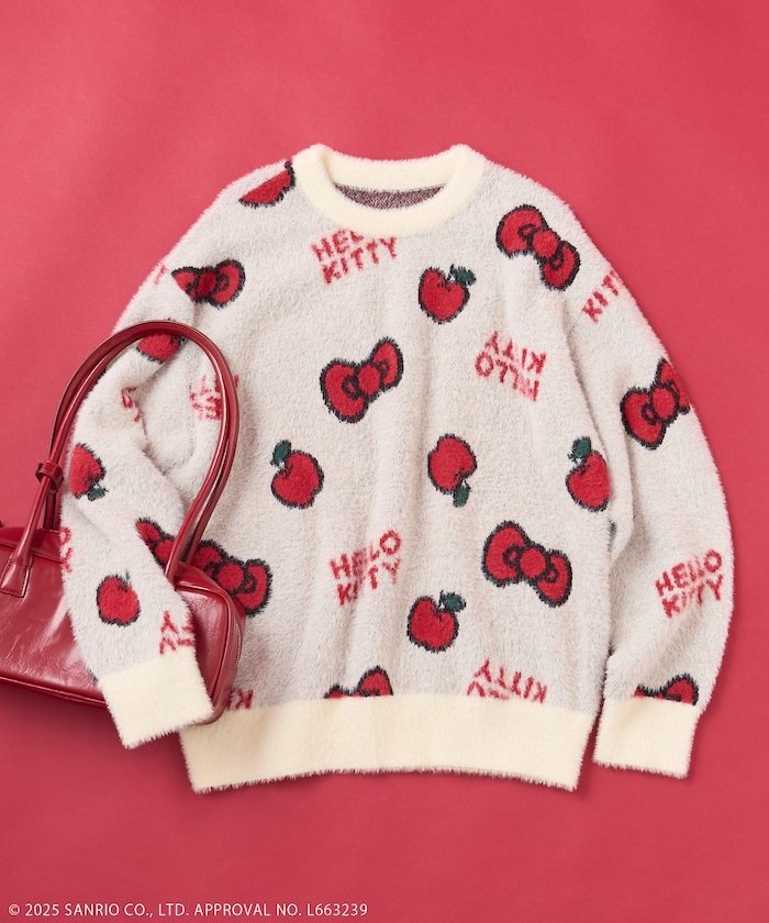 FREAK'S STORE 「HELLO KITTY」 シャギー リボン 総柄 ニット 25AW フリークスストア トップス ニット ネイビー ホワイト【送料無料】のサムネイル