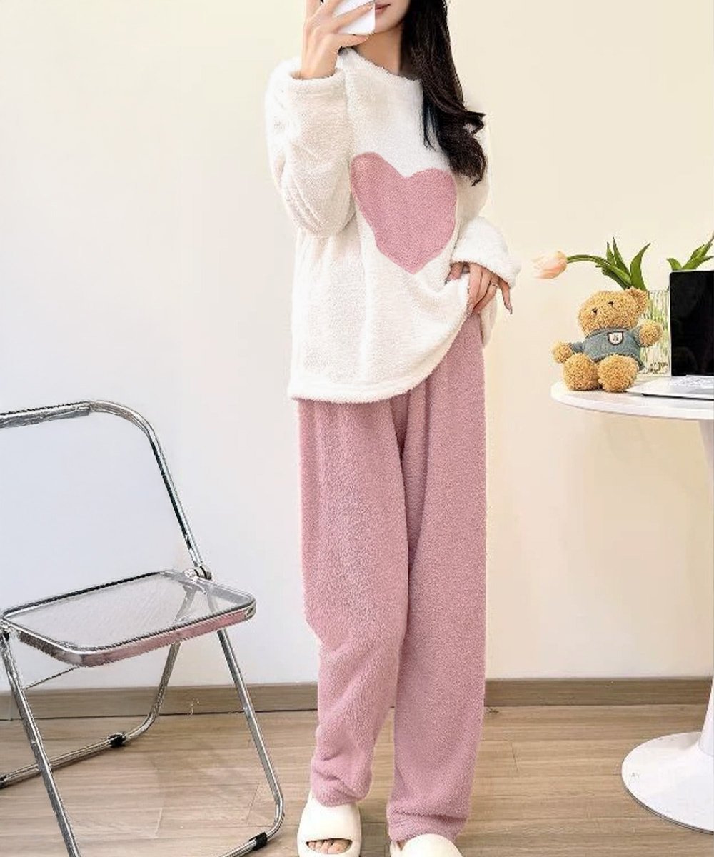 【SALE／30%OFF】miniministore ルームウェア上下セット フリースパジャマ ミニミニストア インナー・ルームウェア ブラ＆ショーツセット イエロー ピンク