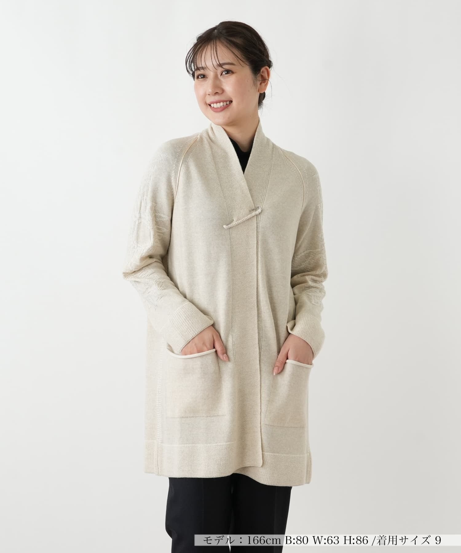 【SALE／52%OFF】Leilian 刺繍入りラメニットカーディガン レリアン トップス カーディガン ブラウン グレー【送料無料】