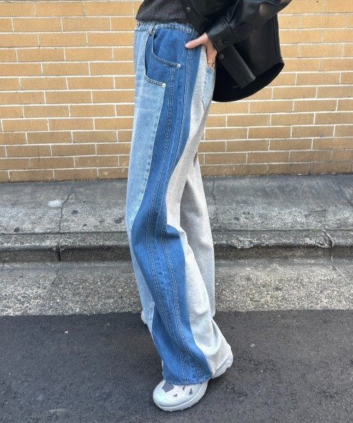 B'2nd AULA AILA(アウラ アイラ)別注コクーンシルエットデニムパンツ ビーセカンド パンツ その他のパンツ ブラック ブルー【送料無料】 3
