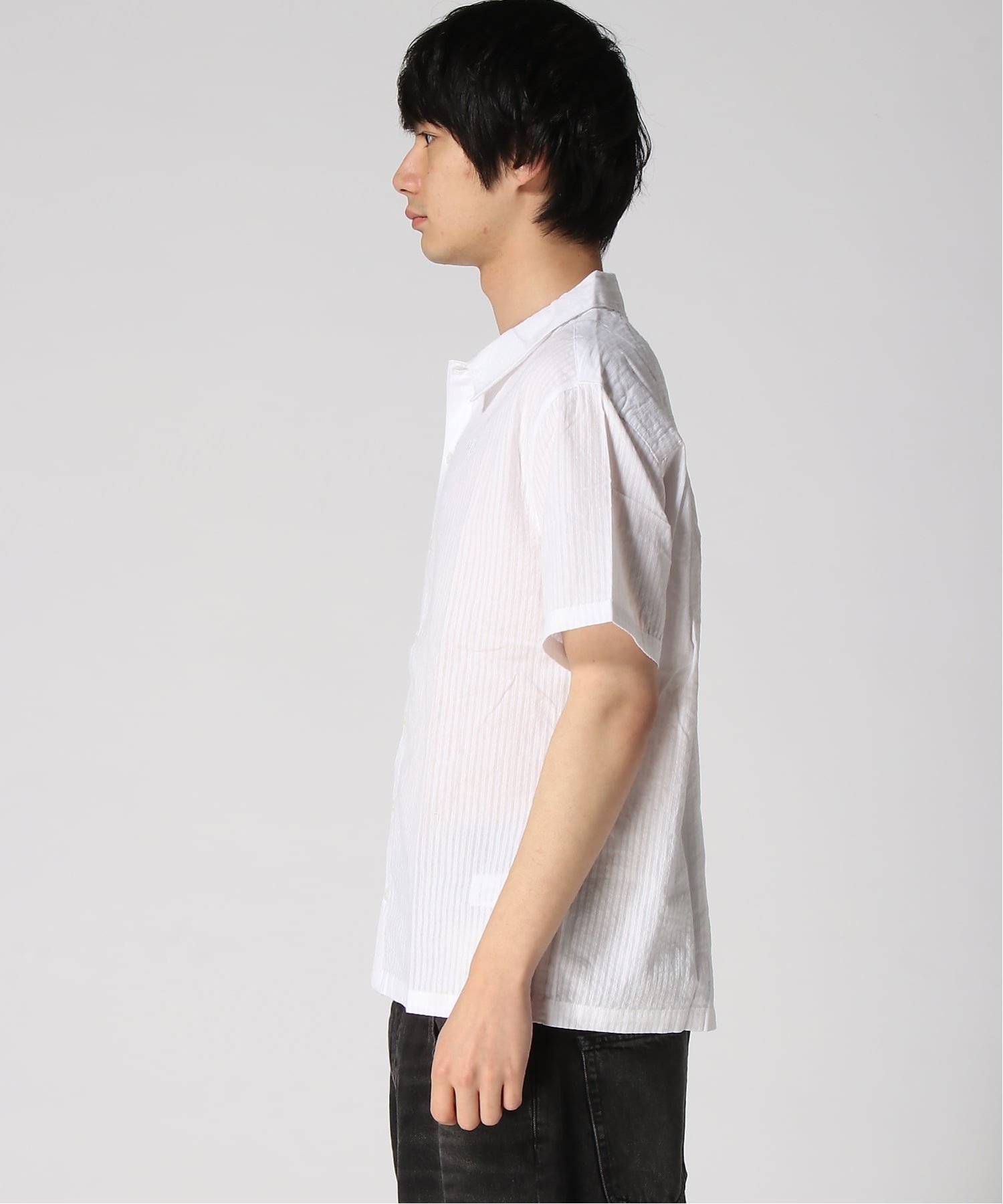 GUESS/(M)MENS Woven Shirt シャツ 半袖シャツ ゲス トップス シャツ・ブラウス ブルー ホワイト