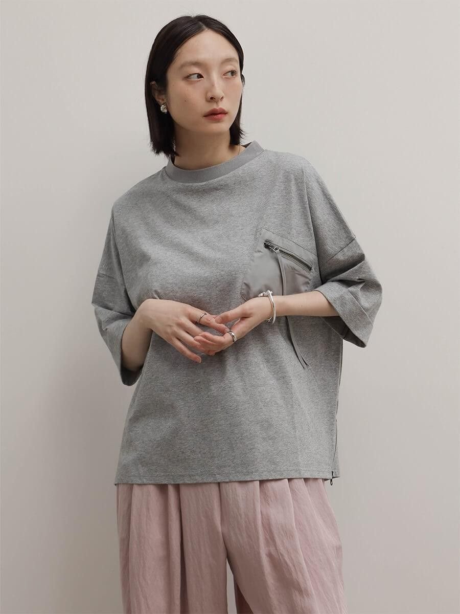 RADIATE ポケットデザインオーバーTシャツ ラシュッド トップス カットソー・Tシャツ パープル ホワイト グレー ブラック