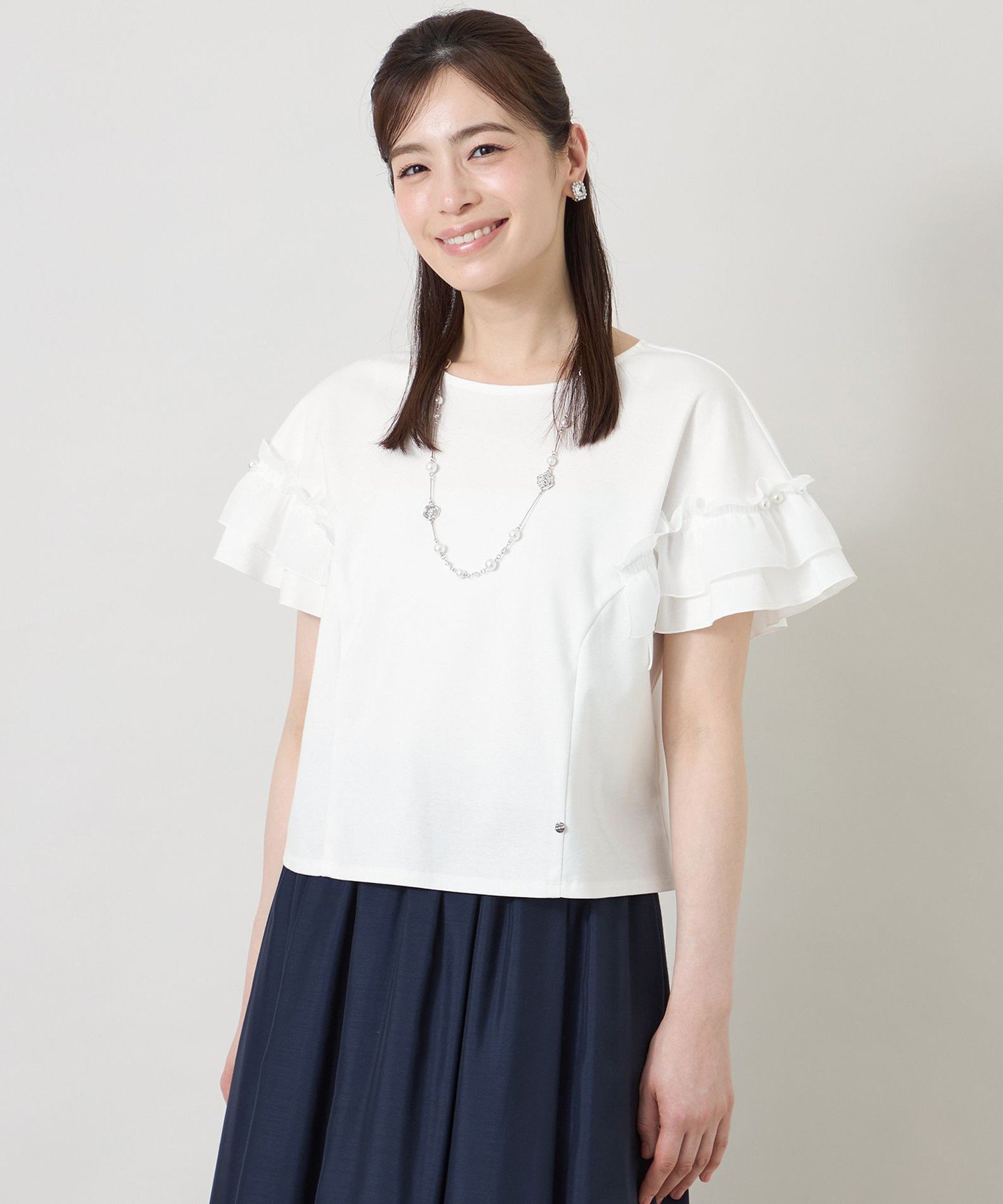TO BE CHIC シアーギャザースリーブ カットソー トゥー ビー シック トップス カットソー・Tシャツ ホワイト ワインレッド ブラック