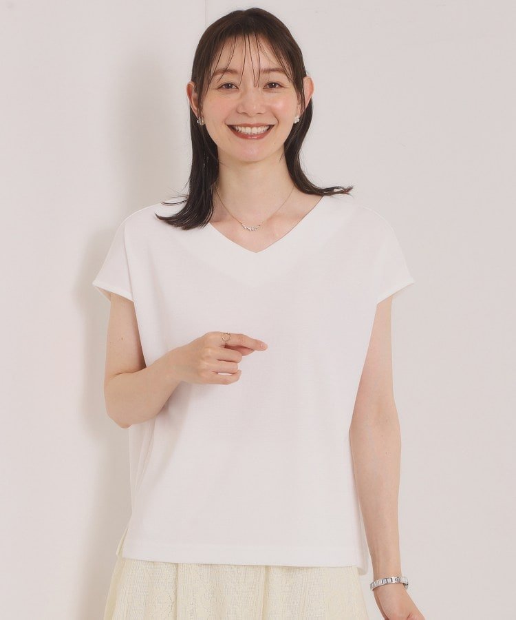 ITS' DEMO 【冷感/速乾】Vネックカットプルオーバー イッツデモ トップス カットソー・Tシャツ ブルー ピンク ホワイト ブラック イエロー