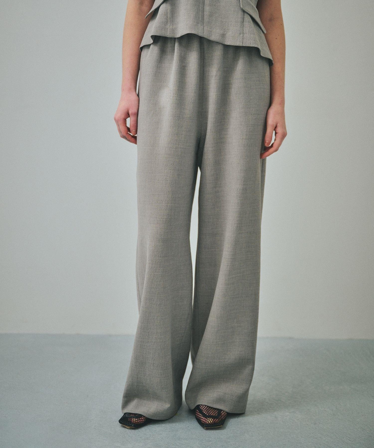 REALM 【一部店舗限定】【REALM(レルム)】GATHERED WAIST TUCK PANTS｜セットアップパンツ ロペ パンツ その他のパンツ ブラック グレー