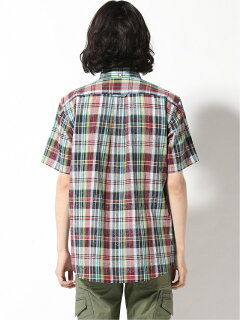 Ivy Madras Short Sleeve Buttondown Shirt EH91045: Navy