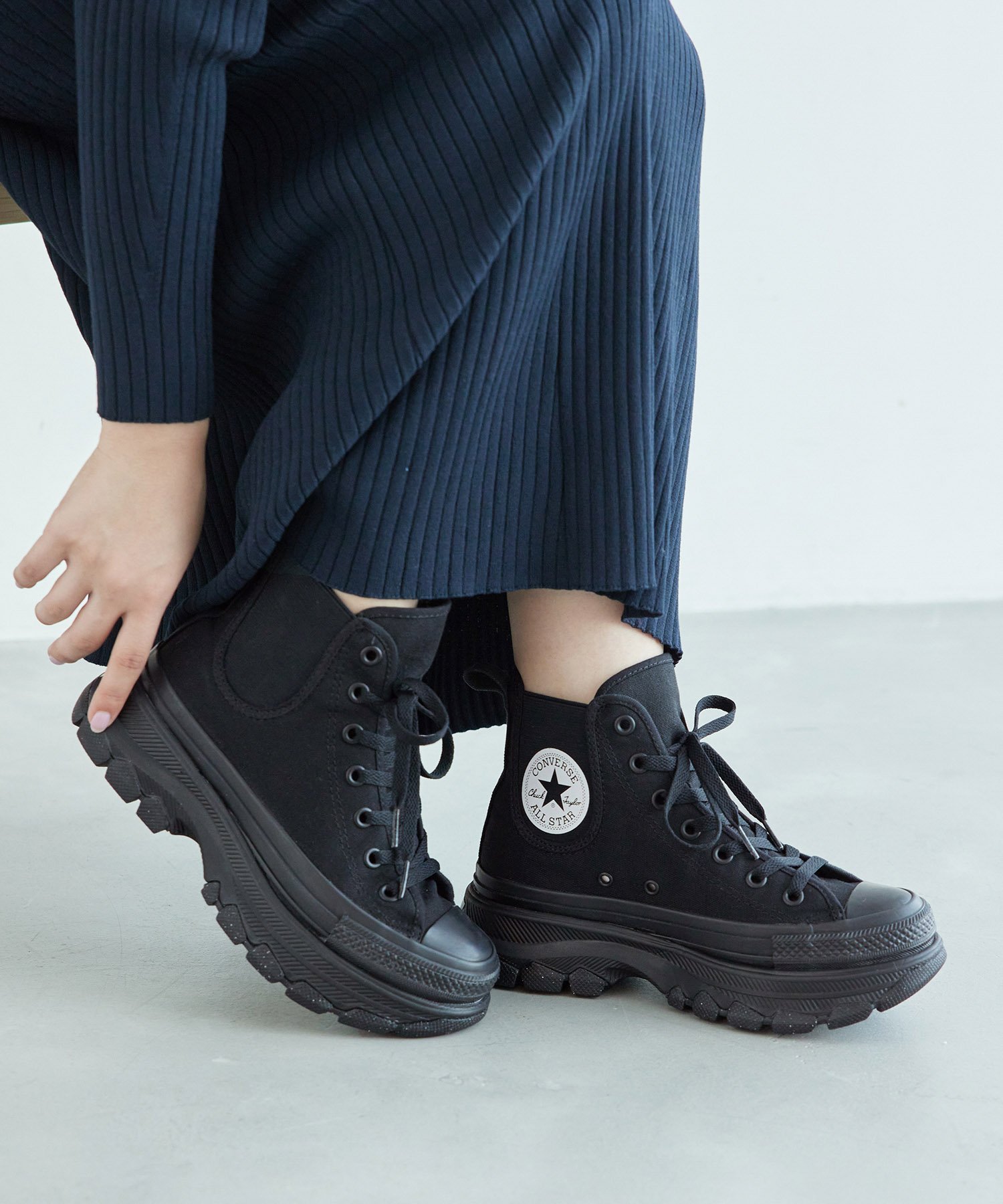 ROPE' PICNIC PASSAGE 【WEB限定】【CONVERSE/コンバース】オールスタートレックウェーブサイドゴアHI ロペピクニック シューズ・靴 スニーカー ブラック【送料無料】