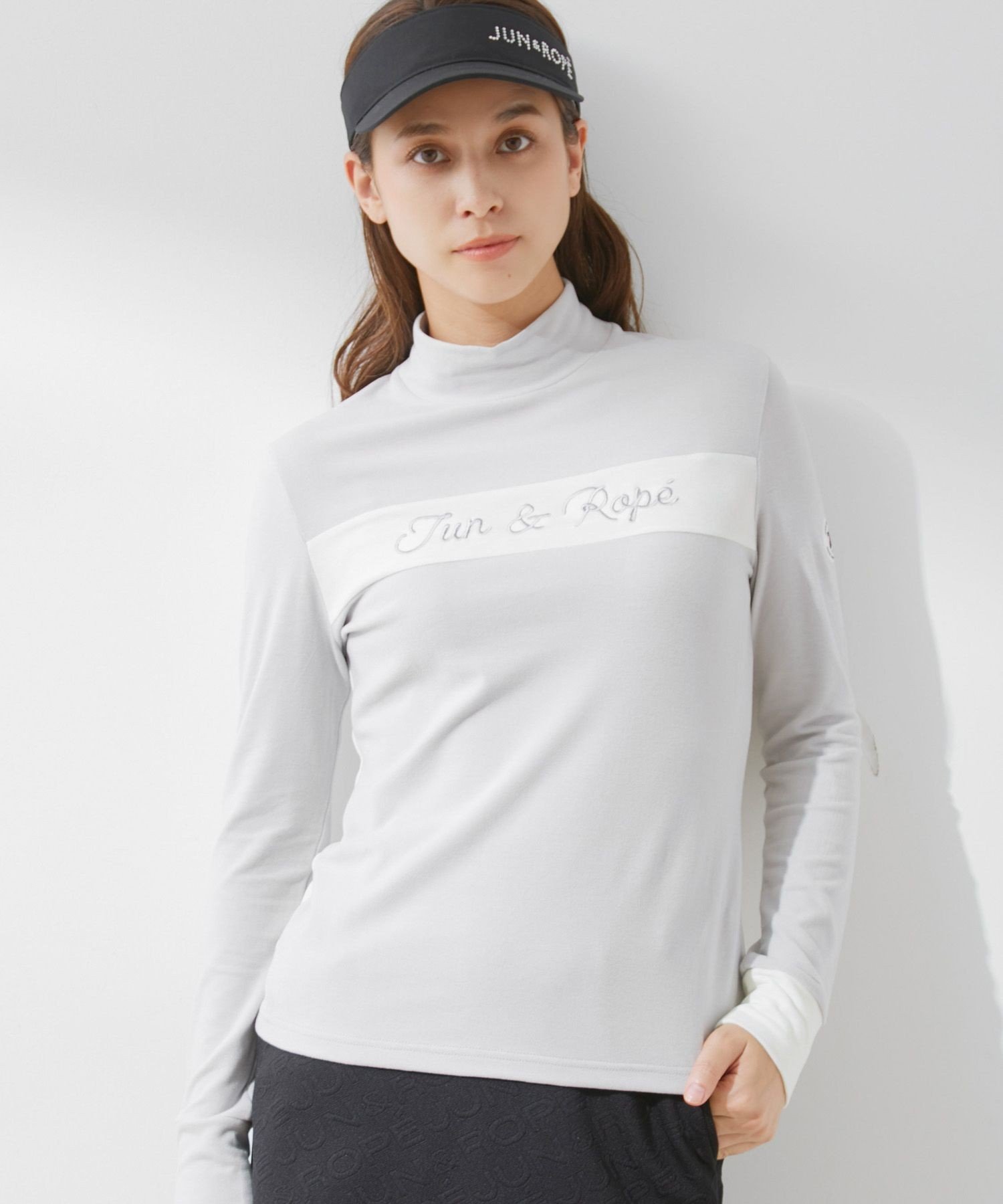 【SALE／60%OFF】JUN&ROPE' 【保温】プレミアウォーム配色長袖プルオーバー ジュンアンドロペ トップス カットソー・Tシャツ ホワイト オレンジ ブラック グレー【送料無料】