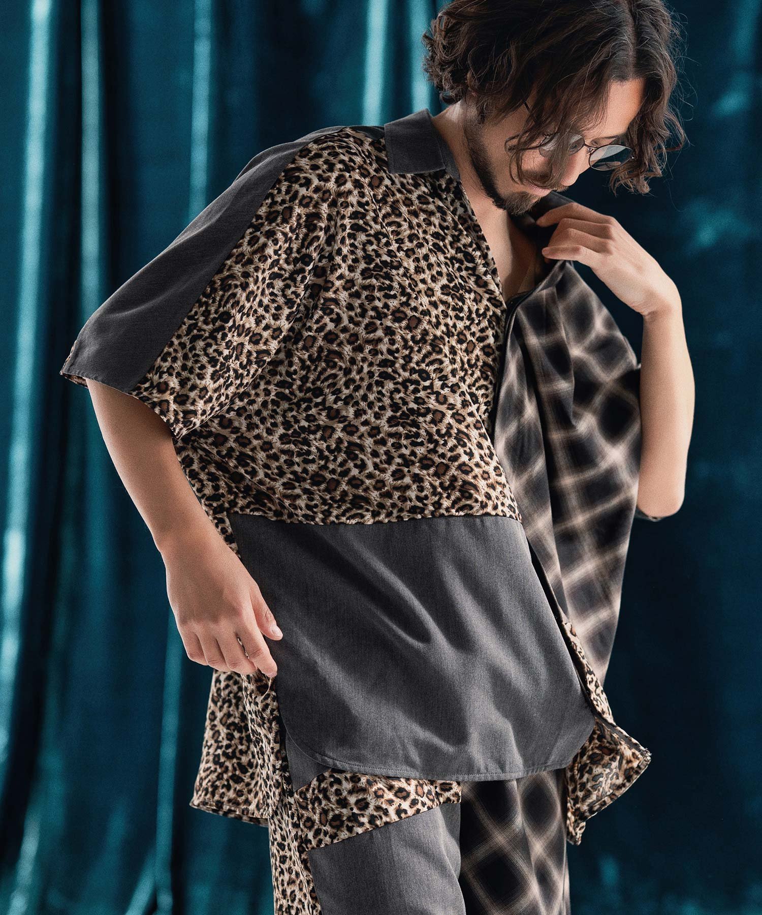 ANGENEHM mhs2322-Switching design poncho shirt ポンチョシャツ カンビオ トップス シャツ・ブラウス【送料無料】
