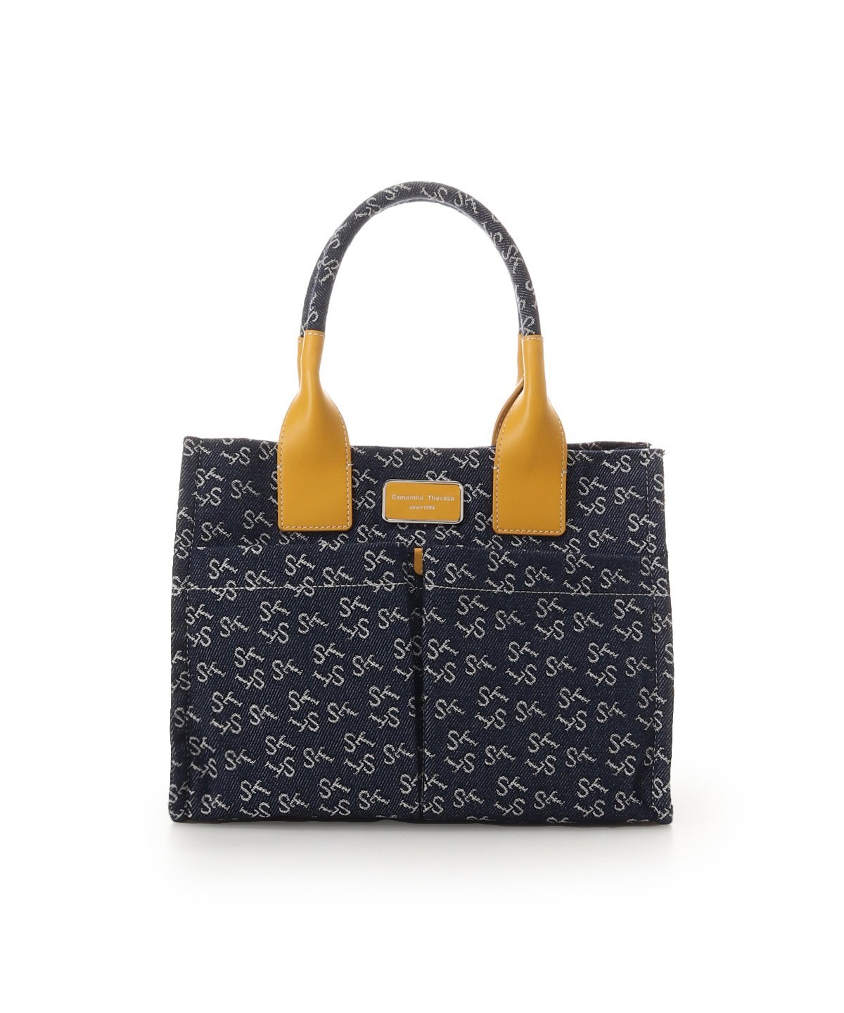 Samantha Thavasa Denim ST Jacquard II ハンドバッグ サマンサタバサ バッグ ハンドバッグ ネイビー イエロー ピンク