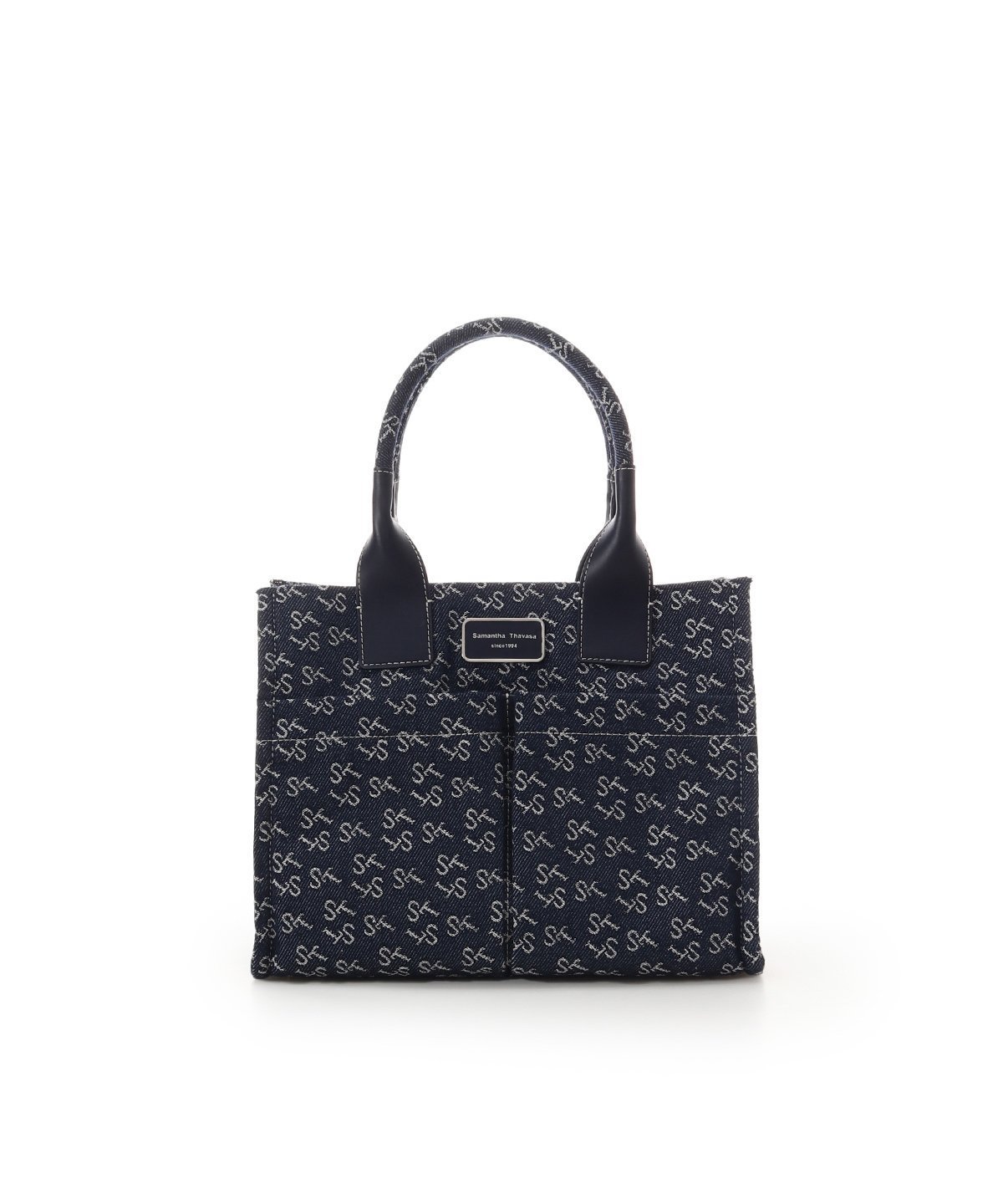 Samantha Thavasa Denim ST Jacquard II ハンドバッグ サマンサタバサ バッグ ハンドバッグ ネイビー イエロー ピンク