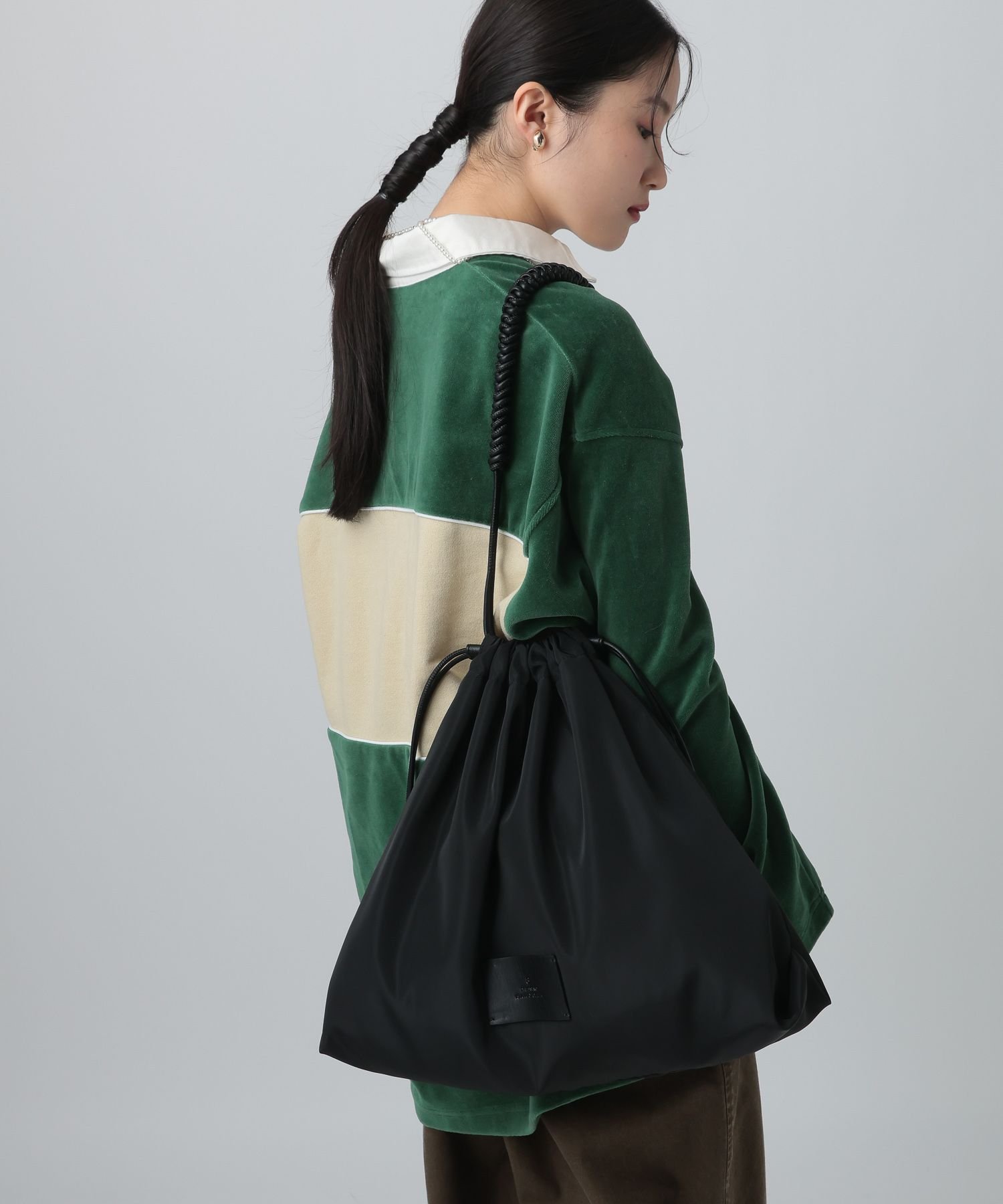 【SALE／30%OFF】LEPSIM 2WAY巾着トート レプシィム バッグ トートバッグ ブラック