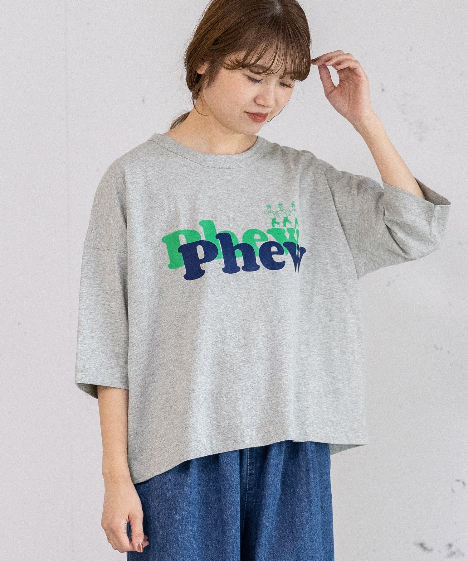 POU DOU DOU Phewおじさんプリントカットソー プードゥードゥー トップス カットソー・Tシャツ ホワイト レッド グレー グリーン