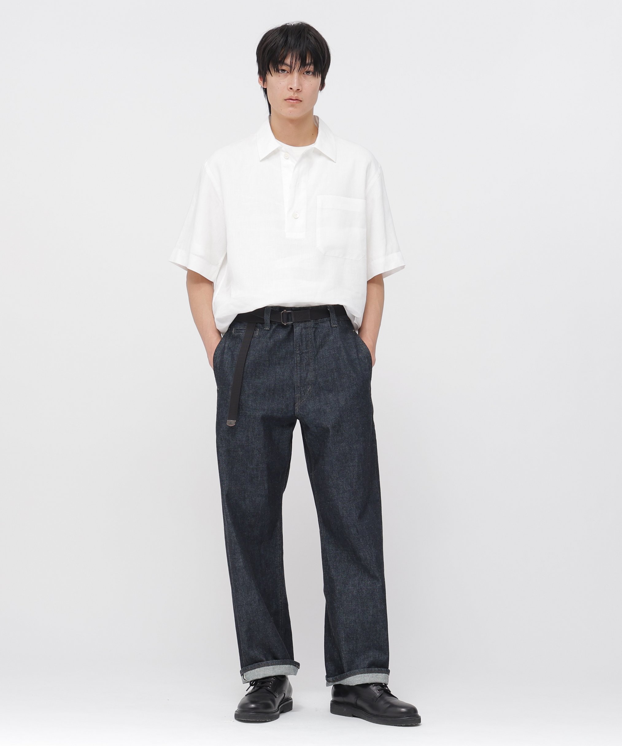 MARGARET HOWELL SHIRTING LINEN SHIRT マーガレット・ハウエル トップス シャツ・ブラウス ブラック ホワイト