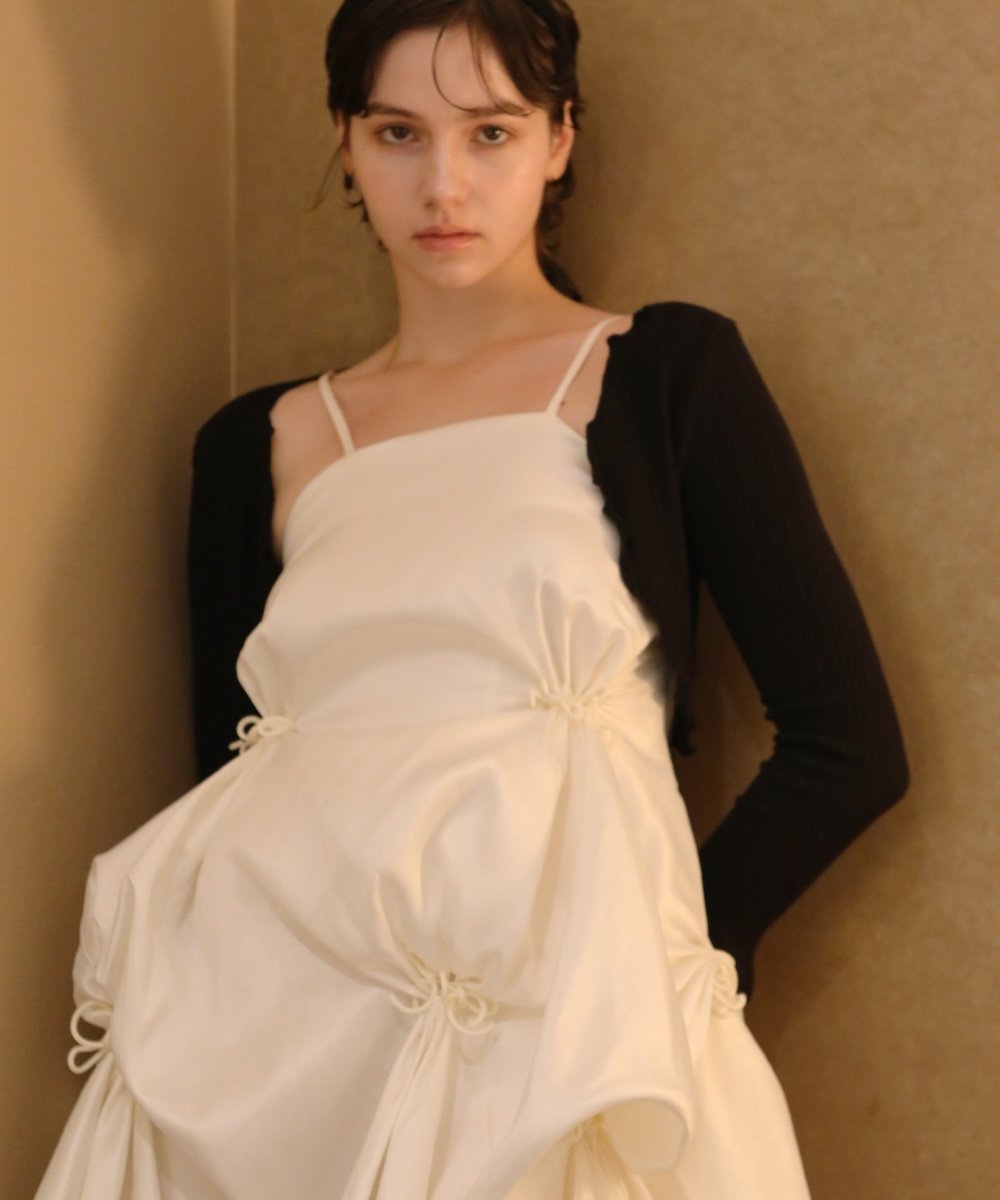 LA POMME petit 予約商品・Elegant Sheer Camisole Dress エレガントシアーキャミソールドレス ラポミ・プチ ワンピース・ドレス ワンピース ブラック ホワイト