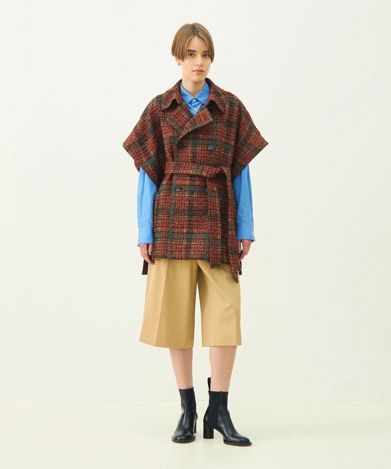 MACPHEE ジャカード ケープコート トゥモローランド ジャケット・アウター その他のジャケット・アウター レッド