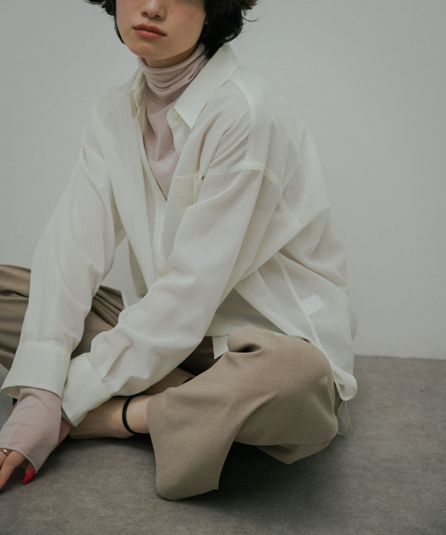 Wool Blend Basic Shirts アーバンリサーチドアーズ トップス シャツ・ブラウス ホワイト グレー