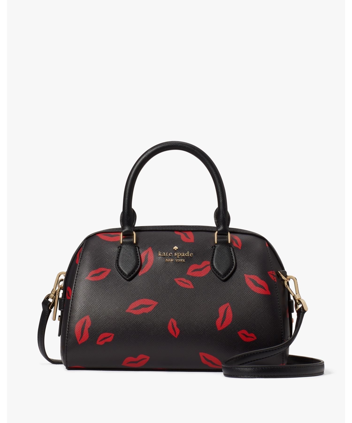 【SALE／75%OFF】kate spade new york マディソン リップ トス プリンテッド ダッフル クロスボディ ケイトスペードニューヨーク バッグ ハンドバッグ ブラック【送料無料】