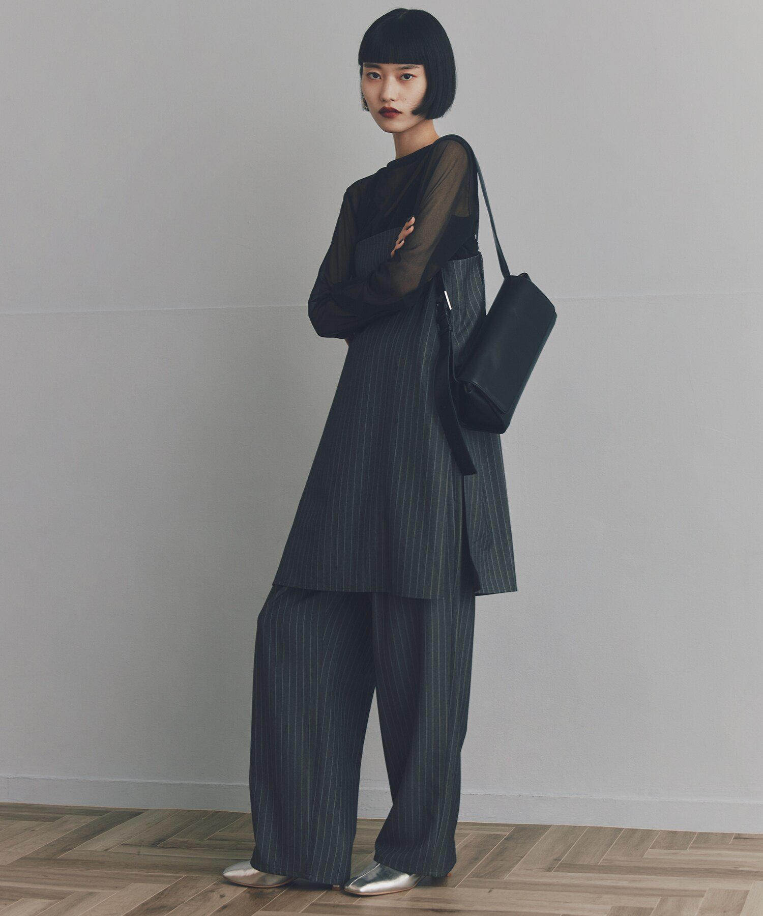 N. Natural Beauty Basic ロングキャミ&ワイドパンツセットアップ エヌ ナチュラルビューティーベーシック* ワンピース・ドレス ワンピース ブラック