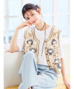Ludic Park クロシェ編みデイジー柄ベスト ルディックパーク トップス ニット ベージュ ワインレッド