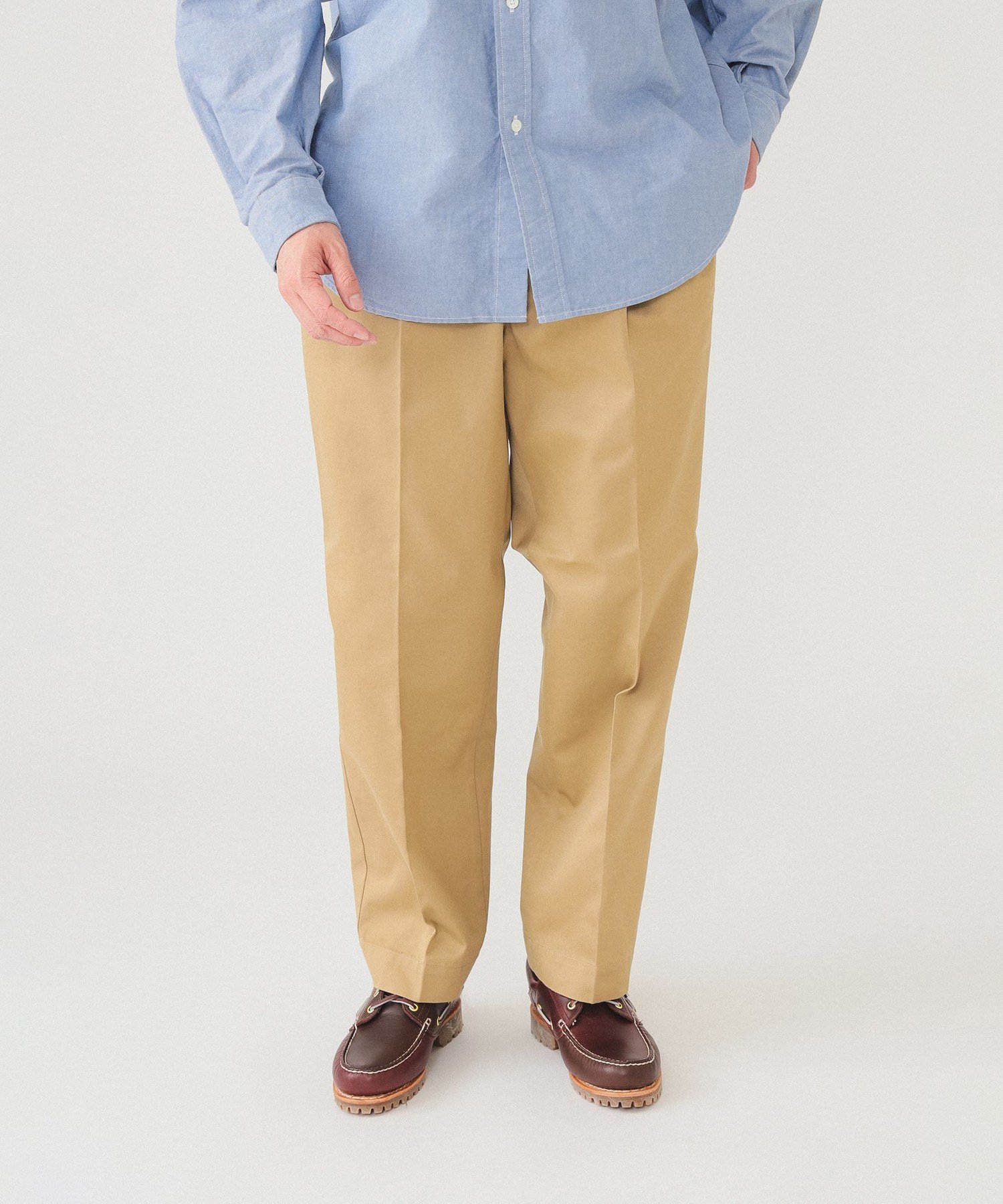 【SALE/60%OFF】BEAMS 1プリーツ ワーク トラウザーズ ビームス アウトレット パンツ その他のパンツ ブルー ベージュ グリーン オレンジ ブラック【送料無料】