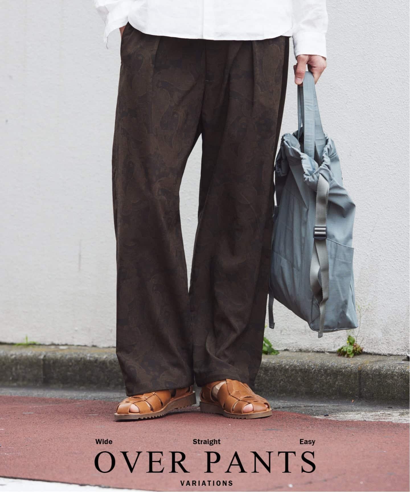 JOURNAL STANDARD relume RIRANCHA(R) / リランチェ シアー プリント オーバーパンツ ジャーナル スタンダード レリューム パンツ スラックス・ドレスパンツ ネイビー ブラウン ベージュ