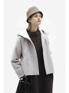 【SALE/40%OFF】HUMAN WOMAN ファインウールダブルモッサ ヒューマン ウーマン コート/ジャケット ブルゾン ブラウン グレー【送料無料】