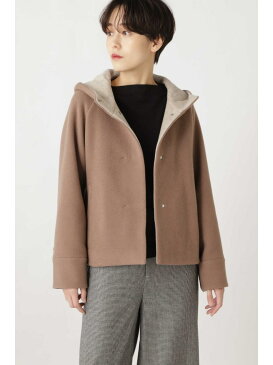 【SALE/40%OFF】HUMAN WOMAN ファインウールダブルモッサ ヒューマン ウーマン コート/ジャケット ブルゾン ブラウン グレー【送料無料】