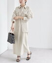 【SALE/55%OFF】quaranciel quaranciel:<洗濯機可能>ワークシャツ ジャケット & キャミ ワンピース セット シップス ワンピース・ドレス ジャンパースカート ベージュ ネイビー【送料無料】