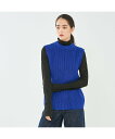 collex バックレースアップ畔編みベスト コレックス トップス その他のトップス ブラック グレー ブルー【送料無料】