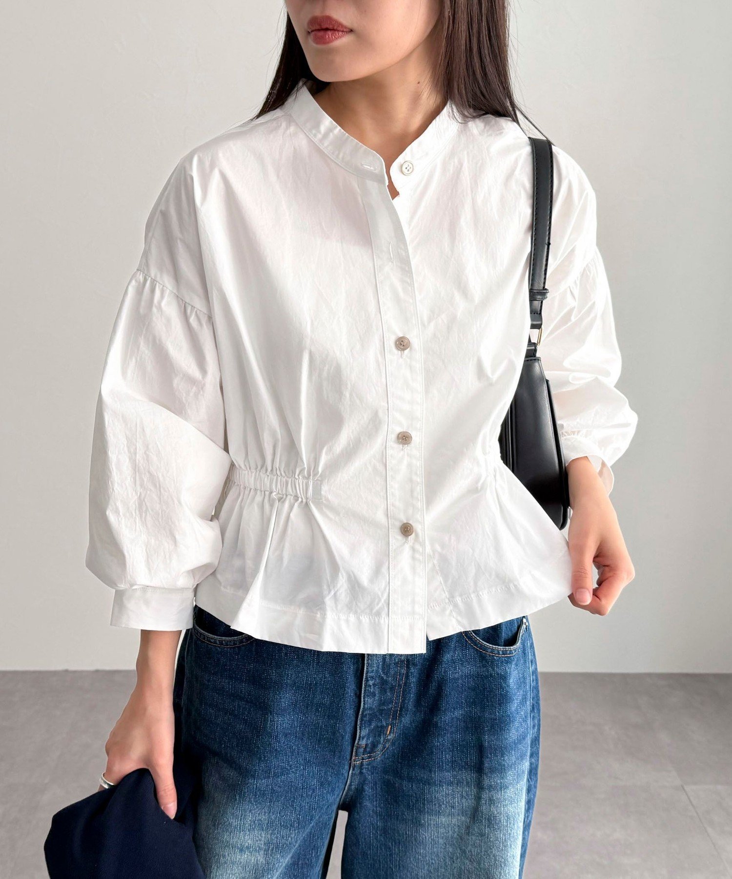【SALE／20%OFF】fredy emue クロップドウエストギャザーブラウス フレディ アンド