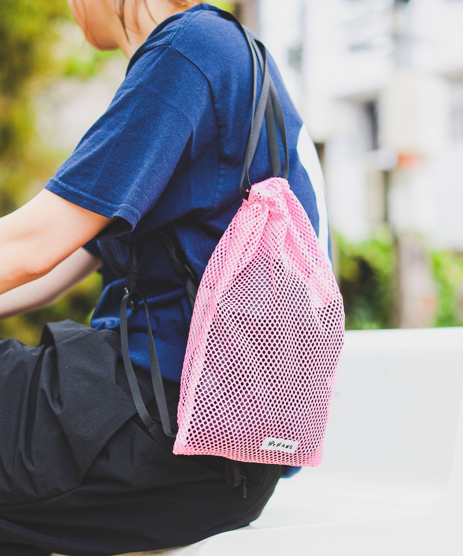 【SALE／50%OFF】bPr BEAMS メッシュ ナップサック ビームス アウトレット 財布・ポーチ・ケース ポーチ ピンク ブラック ホワイト グリーン ブルー