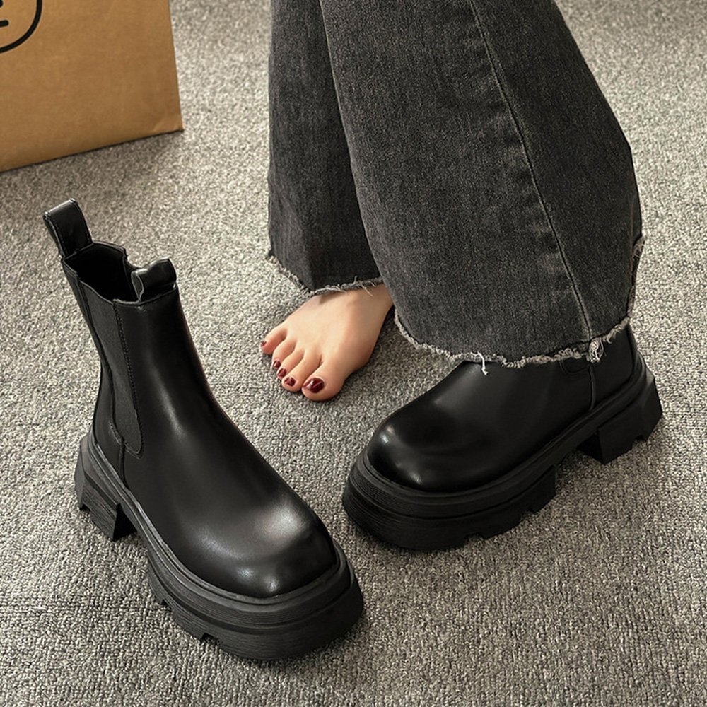 【SALE／50%OFF】miniministore サイドゴアブーツ ショートブーツ 厚底 ミニミニストア シューズ・靴 ブーツ ブラック ブラウンのサムネイル