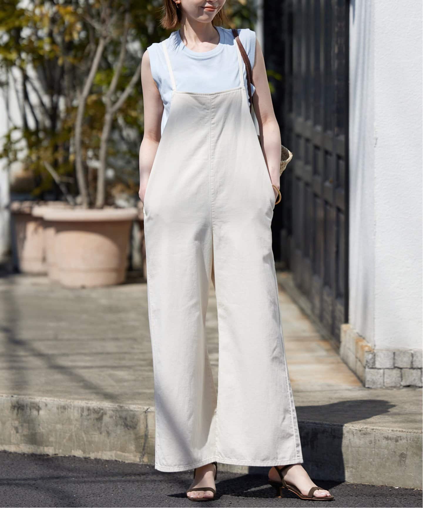 SLOBE IENA 《WEB限定》【LEE /リー】SLOBE別注 キャミソールサロペット スローブ イエナ オールインワン・オーバーオール オーバーオール・サロペット ホワイト【送料無料】のサムネイル