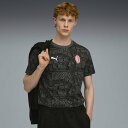 PUMA メンズ ACミラン FTBLCULTURE AOP 半袖 Tシャツ プーマ トップス カットソー・Tシャツ ブラック【送料無料】