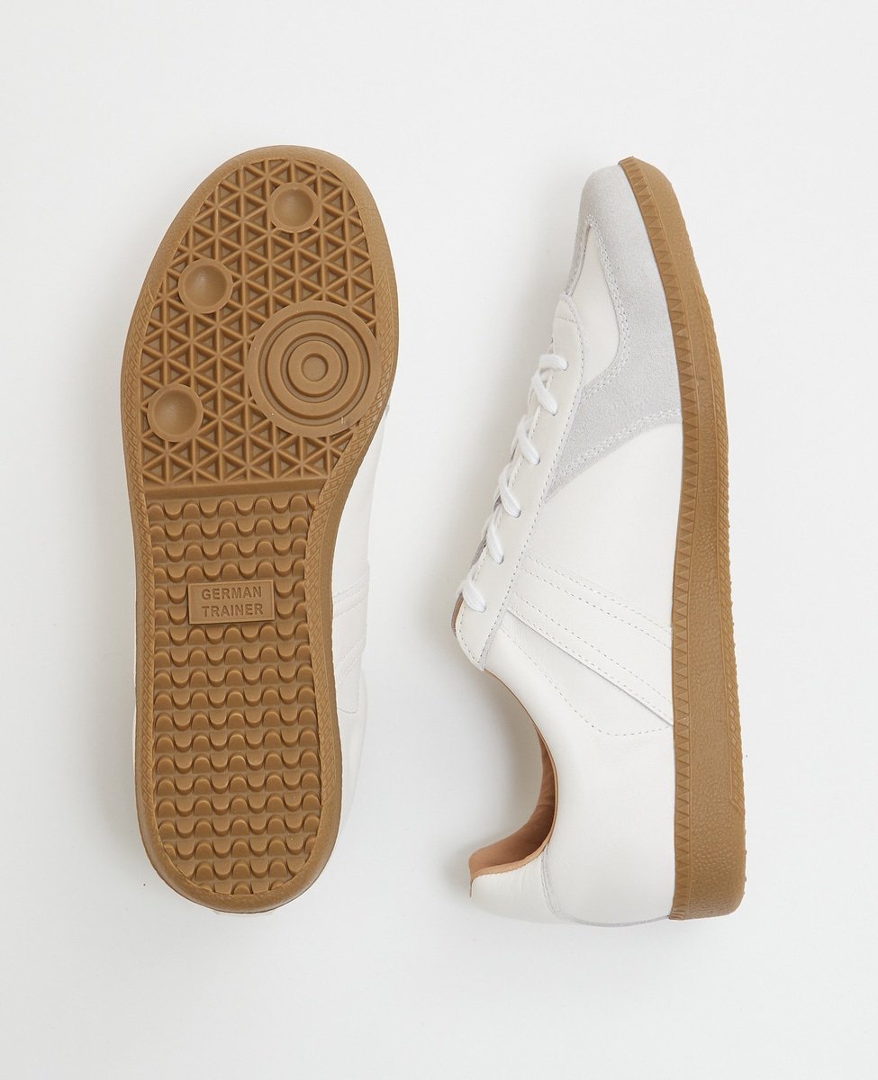 MEN'S MELROSE 42700 ALL LEATHER GERMAN TRAINER / ジャーマントレーナー ｜ レザースニーカー メンズメルローズ シューズ・靴 スニーカー ブラック ホワイト【送料無料】