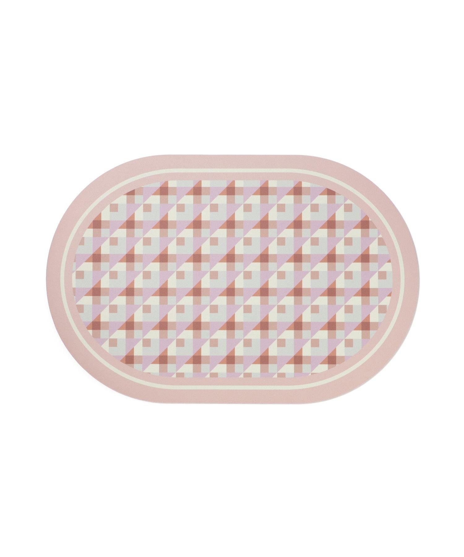 Francfranc 珪藻土入りソフトバスマット 楕円形ソフトジオメトリック ピンク フランフラン インテリア..