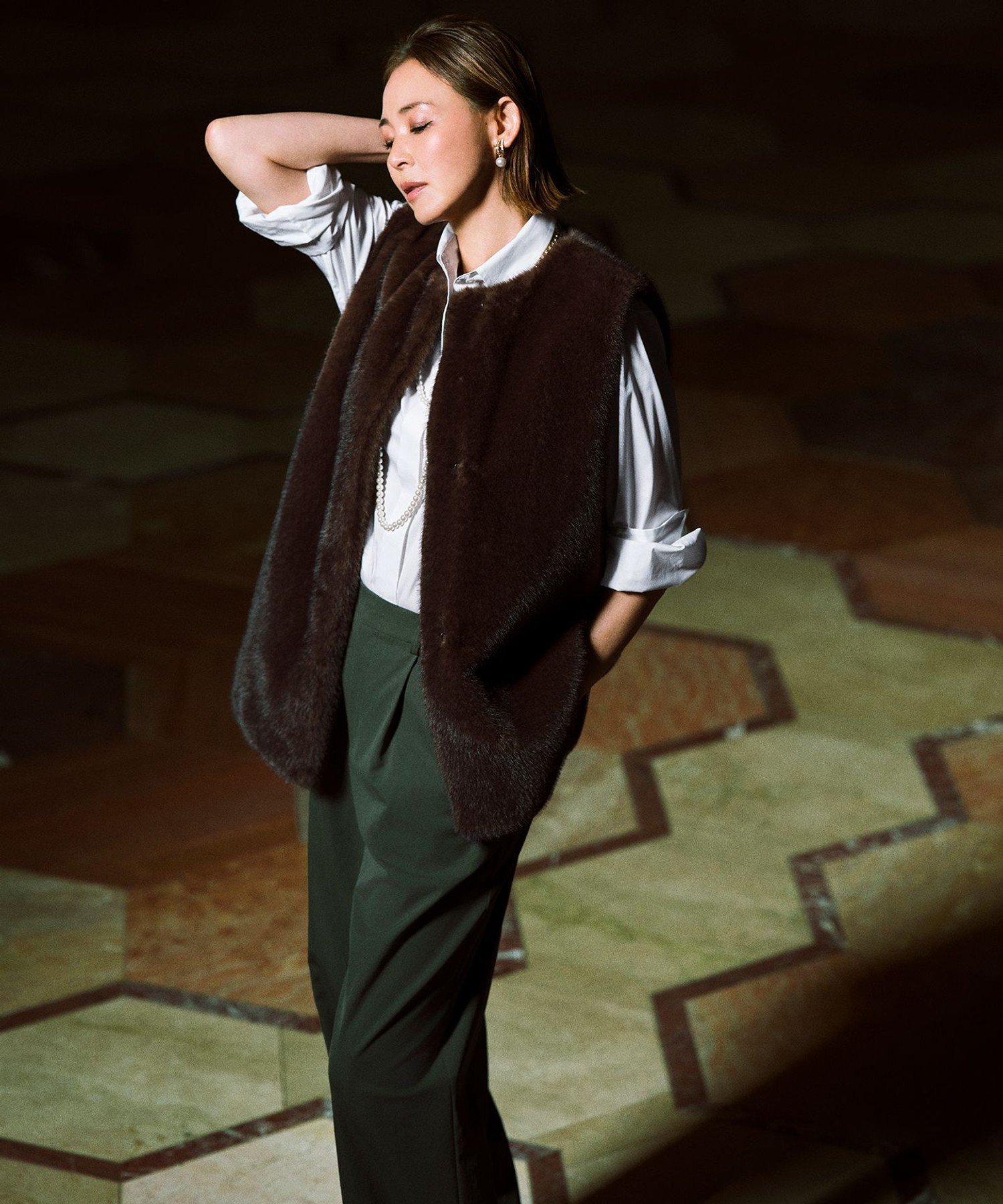 自由区 【SHIHOさん着用・大人カジュアル】ストレッチチノクロス2タックワイド パンツ ジユウク パンツ その他のパンツ グレー カーキグリーン ブラウン【送料無料】 stylife-15824474 Rakuten Fashion サンプル画像3