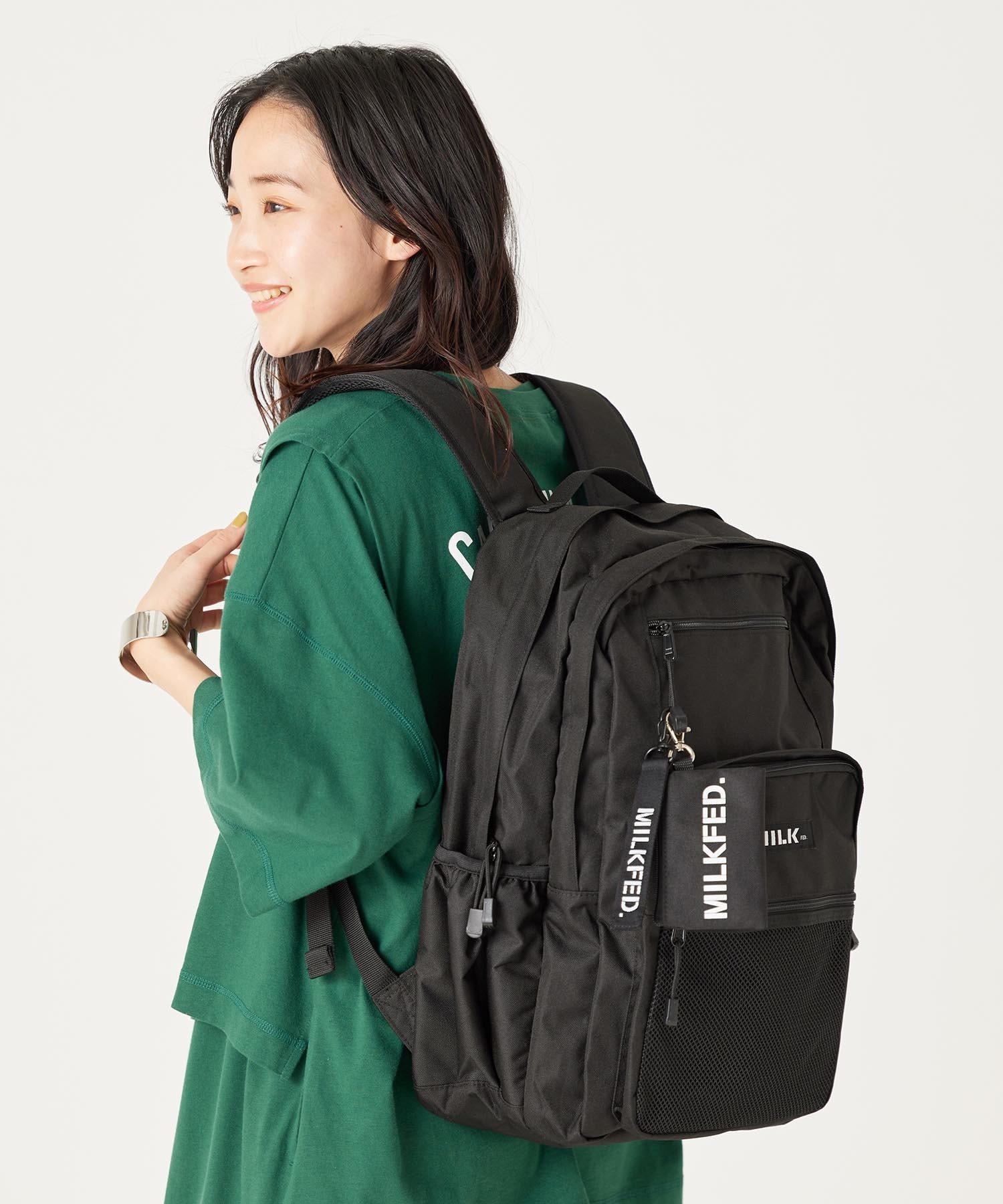 ミルクフェド リュック MILKFED. W ZIP BACKPACK MILKFED. ミルクフェド バッグ リュック・バックパック ピンク レッド【送料無料】