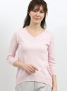 【SALE/77%OFF】TAKA-Q レビータ編地切替Vネック長袖プルオーバーニット タカキュー トップス ニット ピンク グリーン ネイビー