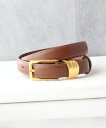【SALE/50%OFF】florist 牛革ゴールドバックル×レザー細ベルト フローリスト ファッション雑貨 ベルト ブラック ベージュ グレー