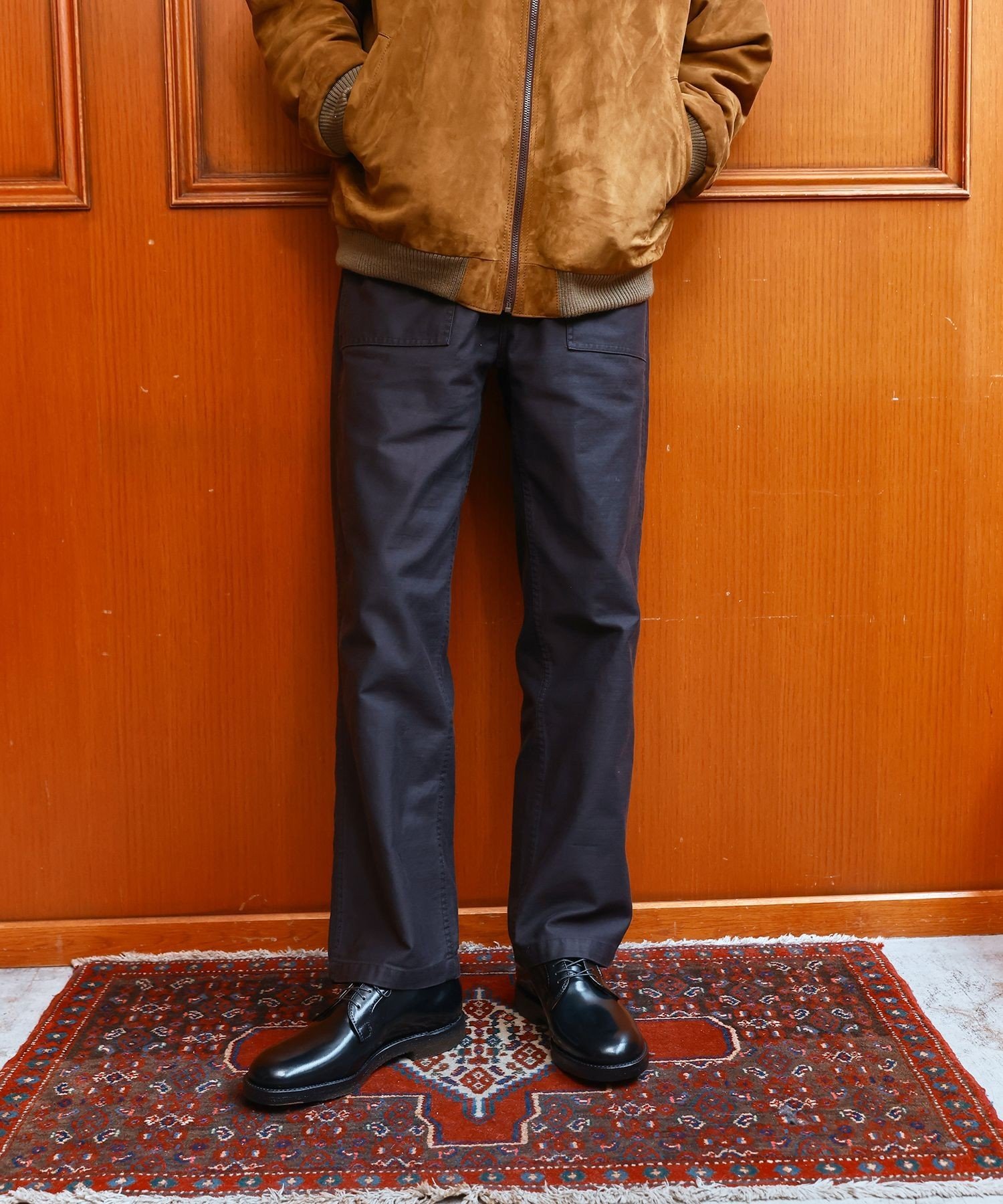 WILD LIFE TAILOR Adam et Rope' 【WILD LIFE TAILOR】バックサテン ベイカー パンツ アダムエロペ パンツ その他のパンツ カーキグリーン ブラック【送料無料】