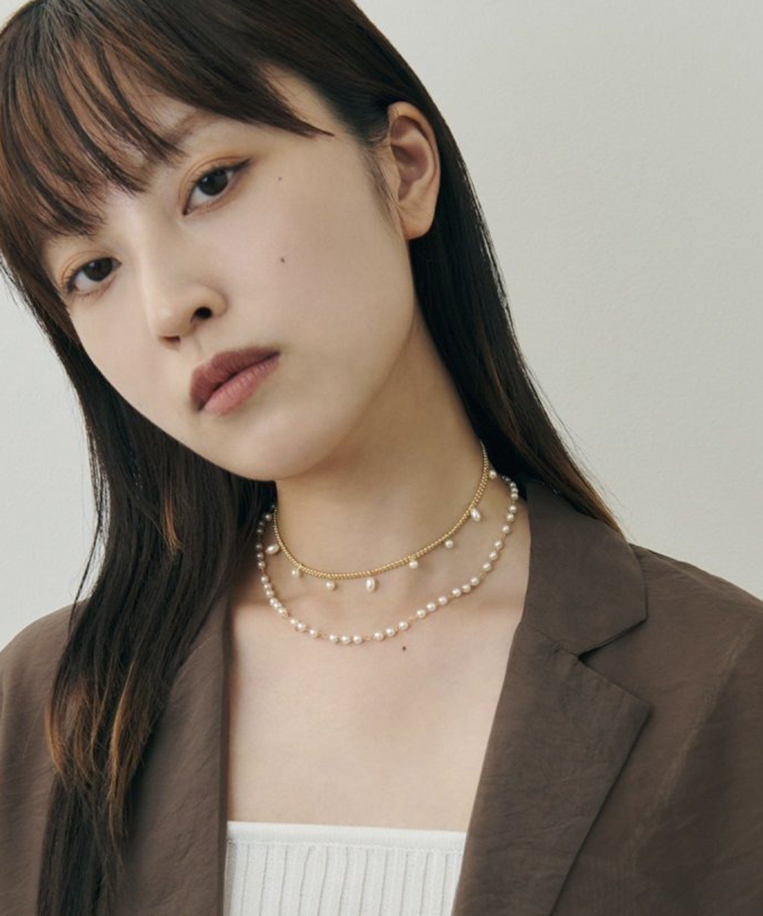 【SALE／5%OFF】GOLDY GOLDY/ダブルパールネックレス 3250811 セットアップセブン アクセサリー・腕時計 ネックレス