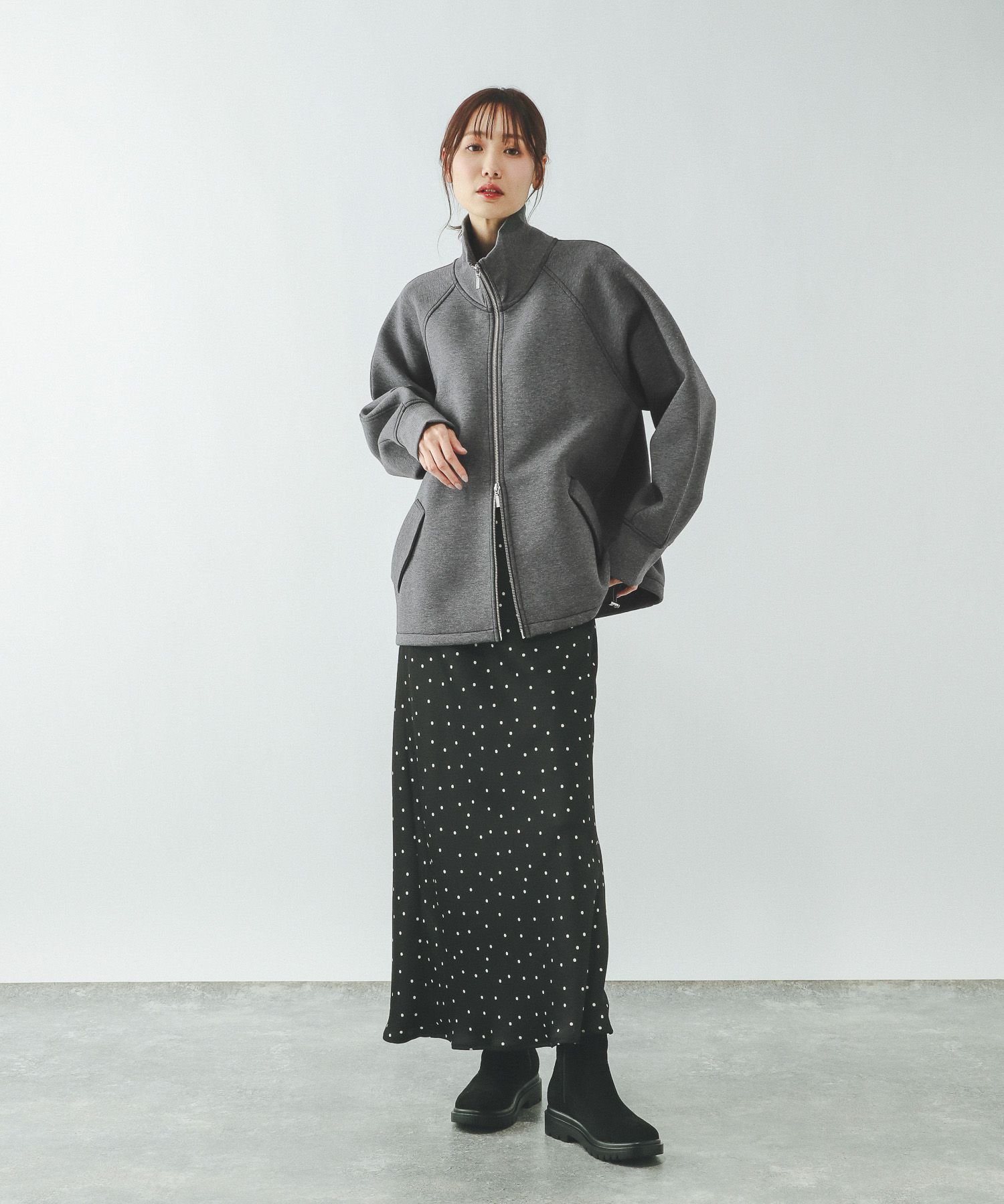 【SALE／50%OFF】GLOBAL WORK ダンボールスタンドブルゾン/636026 グローバルワーク ジャケット・アウター ブルゾン・ジャンパー ブラウン グレー stylife-15498419 Rakuten Fashion サンプル画像3