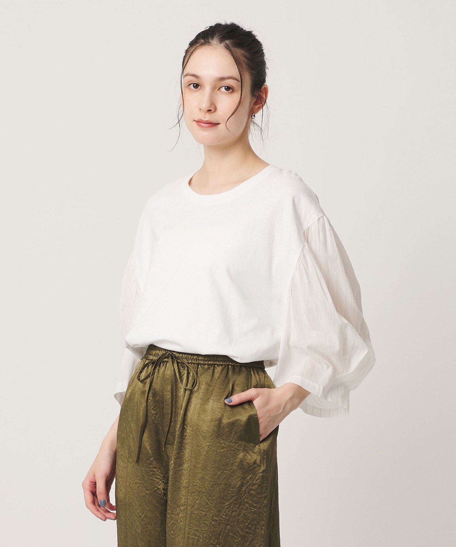 【WEB限定】＜dahl'ia＞リメイク パワーショルダー プルオーバー ビューティー＆ユース ユナイテッドアローズ トップス カットソー・Tシャツ ブラック ホワイト